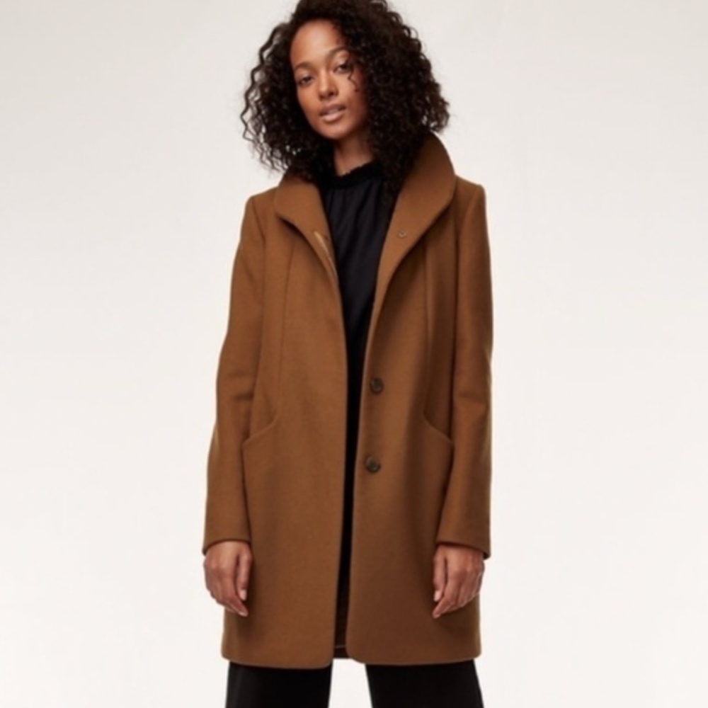 Aritzia Wilfred Cocoon Coat XXS (Cigar)